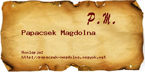 Papacsek Magdolna névjegykártya